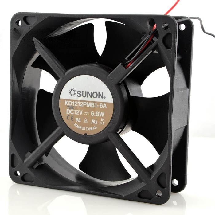 1pc 12V 6.8W 2-wire Double Ball Cooling Fan KD1212PMB1-6A 12038 12cm