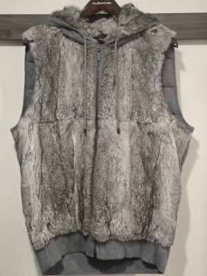 Michael Kors Rabbit FUR Gray Vest - Men's Large - NWOT | eBay