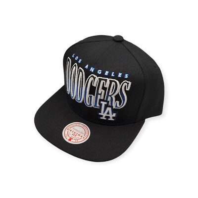 Mitchell & Ness Los Angeles Dodgers Line Work Black Adjustable