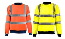 Hi Viz Vis High Visibility Crew Neck Sweatshirt Work Safety Jumper