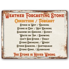 Weather Forcast Stone funny Sign Metal Man Cave Garage Shed Humour Pub