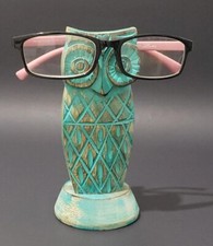 Wooden Owl Glasses Spectacle Stand 6" Eye Glass Holder