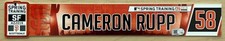 CAMERON RUPP TEAM-ISSUED BASEBALL LOCKER NAME TAG 2019 SPRING TRAINING GIANTS