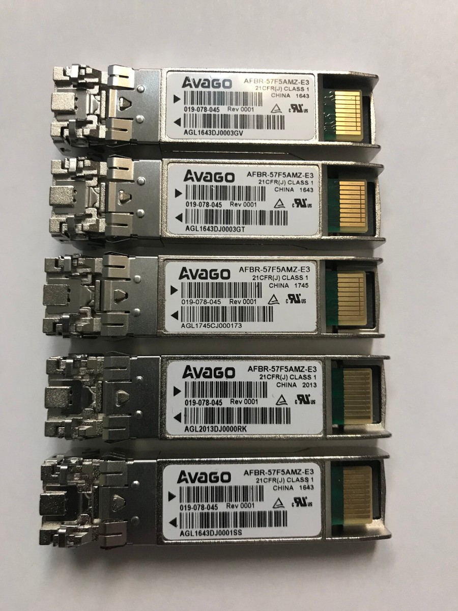 Avago AFBR-57F5AMZ-E3 16Gb FC Multirate 850nm SFP+ SW, EMC 019-078