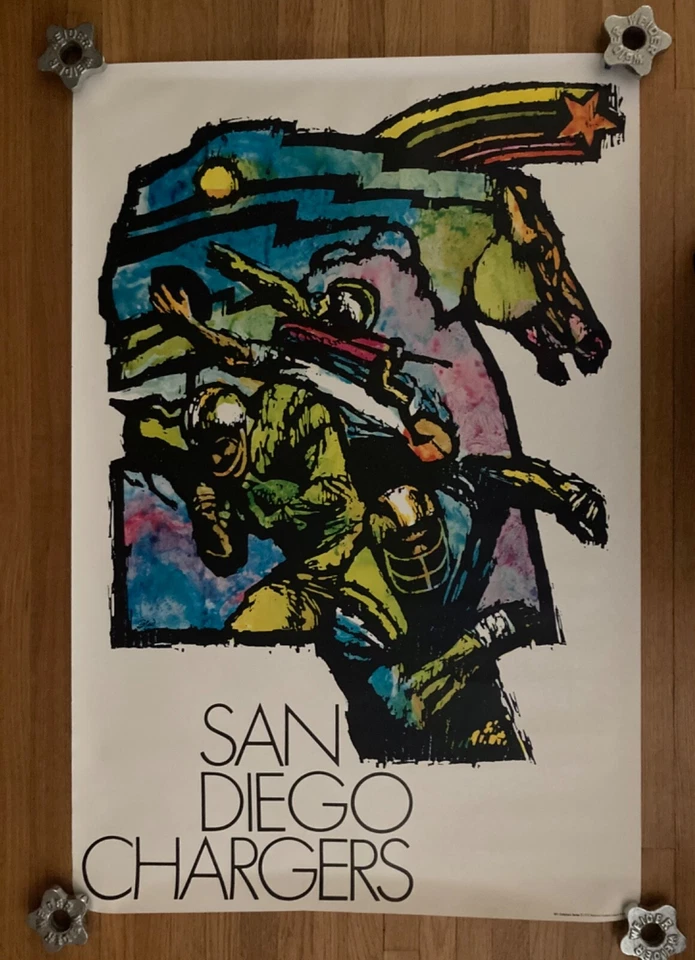 San Diego Chargers Vintage 1968 NFL Team Poster - Image 2 of 2