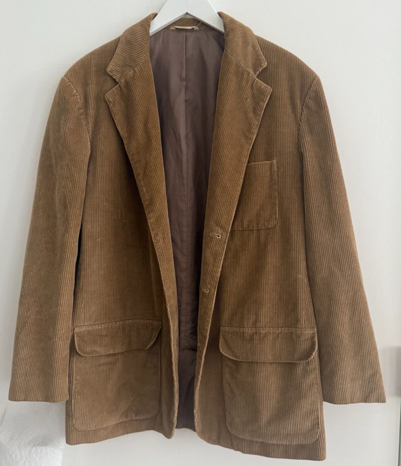 Vtg Retro Ivy League Gap Corduroy Blazer Tan Sport Coat Mens Med 80s 90s Y2K - Image 2 of 4