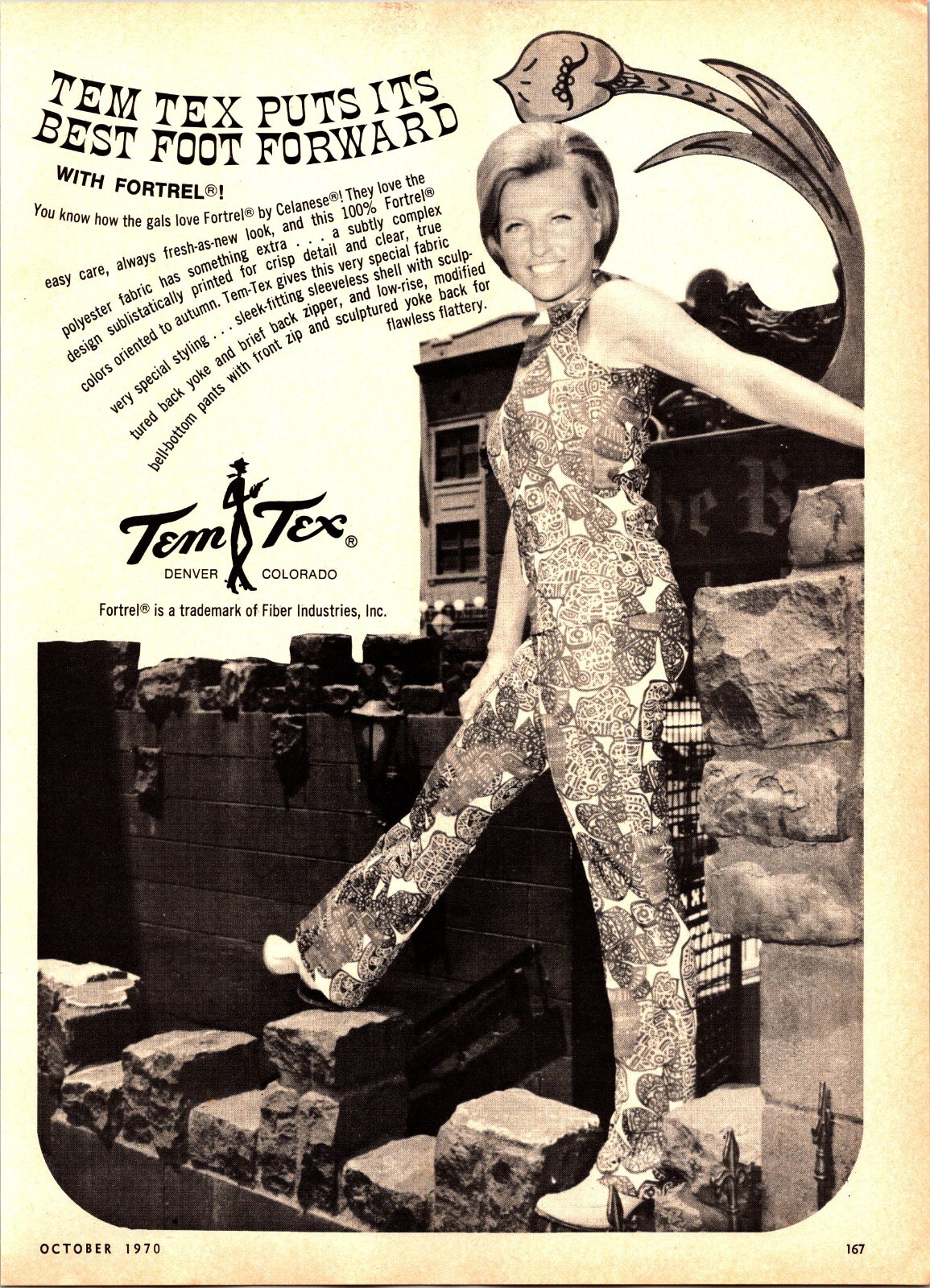 Tem Tex Occidental Vaca Niña Ropa Estampado Anuncio Efímero Decoración de Pared con Fortel