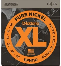 10 Sets D'Addario EPN110 Pure Nickel Electric Guitar Strings 10-45 Light