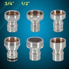 Water Tap Faucet Adapter Brass Hose Connector Fitting Washing Machine 1/2" 1/4"