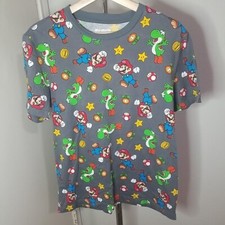 Official Nintendo Boys SZ M Super Mario Kart All Over Print Graphic Gamer Tshirt
