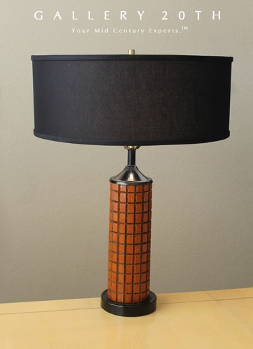 ๐ฅ Exquisite! Danish Modern Table Lamp! 50's 60's Mid Century MCM Wood Black ๐ฅ