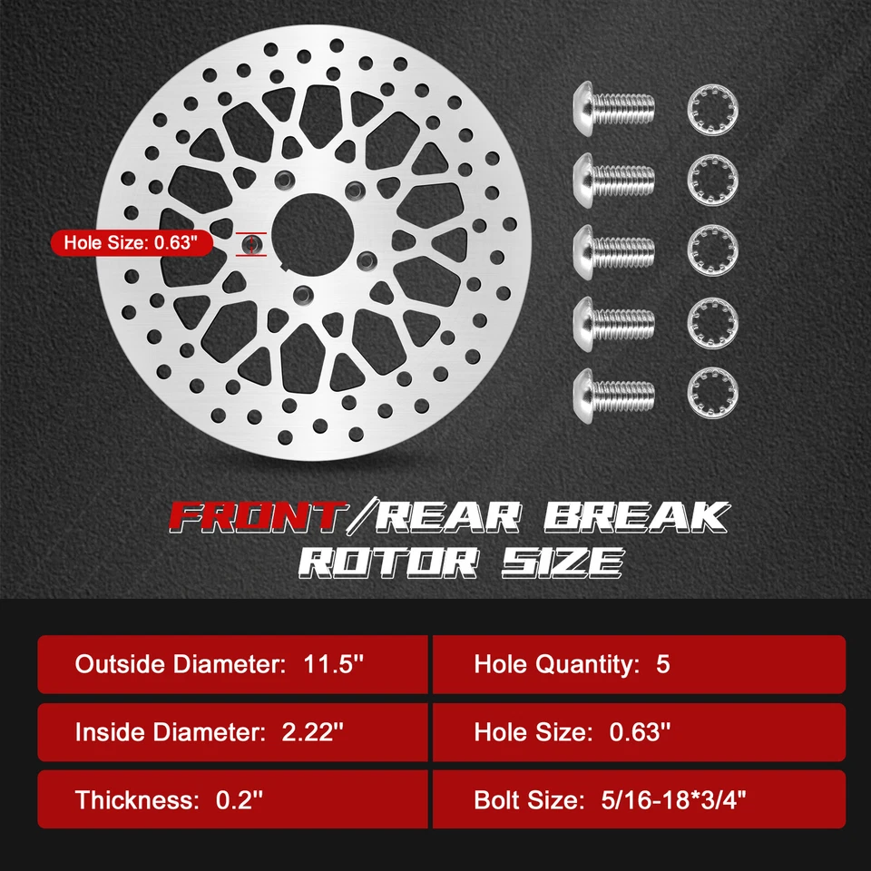 1 * 11.5'' Front Brake Rotor for Harley Electra/Road/Street Glide,Road King - Image 3 of 4
