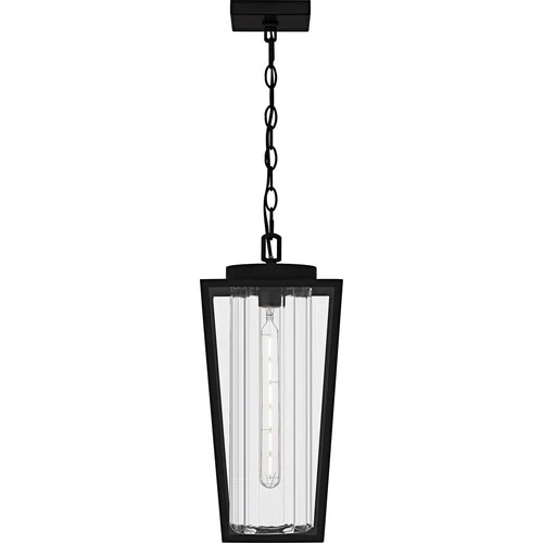 Matte Black  Outdoor Hanging Lantern from the Jett Collection - Picture 3 of 6