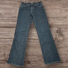 Old Navy Boys 16 Regular Loose Bootcut Jeans Adjustable Waist Dark Wash