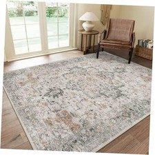 5X7 Area Rugs for Living Room, Machine Washable Non Slip Vintage Rugs, Low