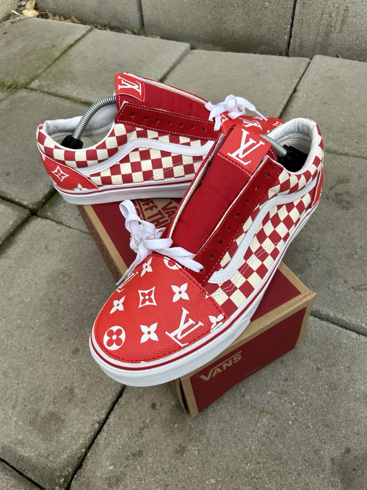 Red Vans Old Skool Custom Size 11.5 Men’s
