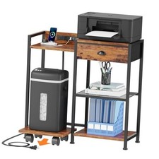 Printer Stand with Storage Drawer,Printer Table with Charging Station and USB