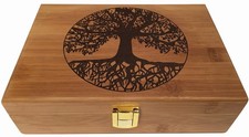 Tree of Life Keepsake Box - Wooden Keepsake Box with Hinged Lid - Engraved De...