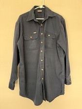 Vintage Carhartt Rugged Outdoor Wear Duck Canvas Work Shirt Navy SZ L to XL