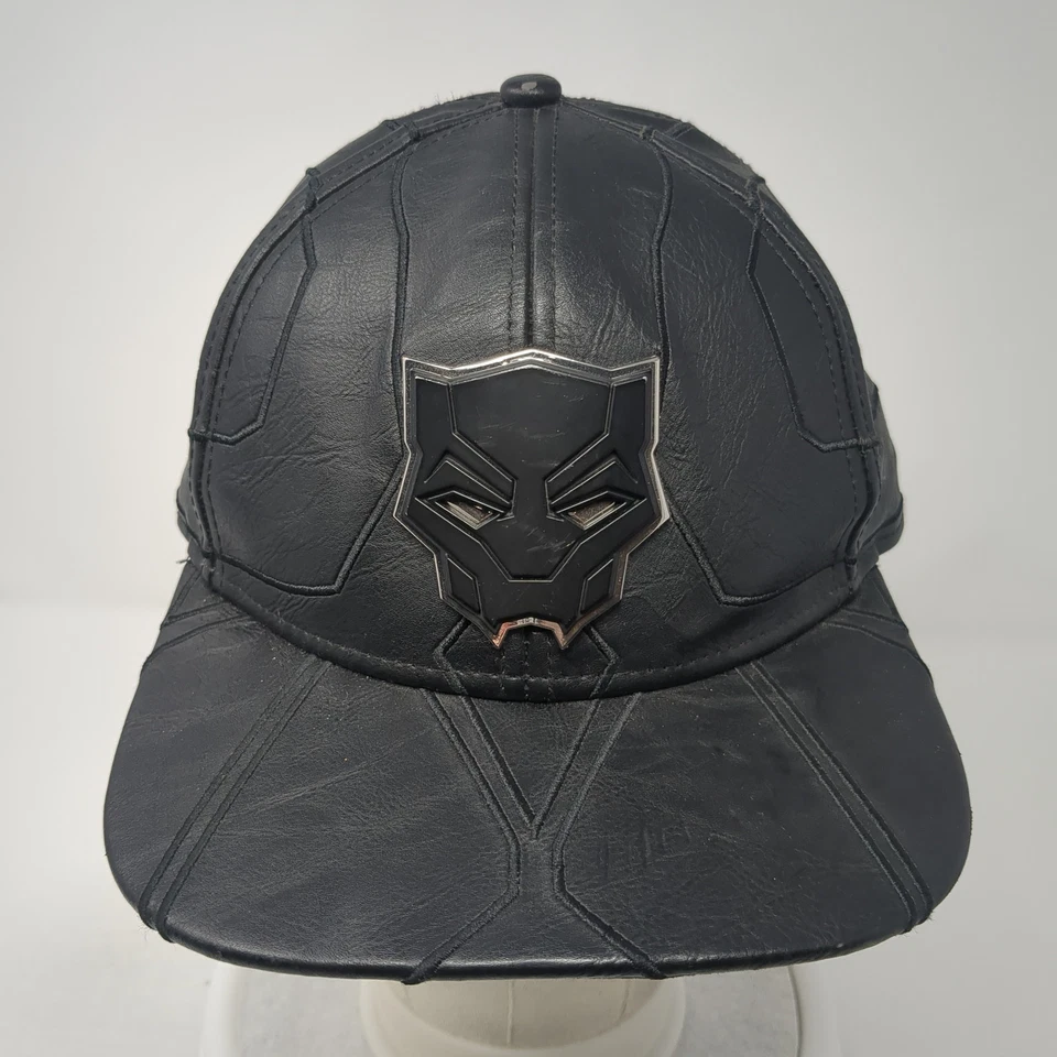Sombrero Marvel Pantera Negra Snapback Negro Talla Única Ajustable Imitación Cuero 6 Paneles Foto 2 de 4