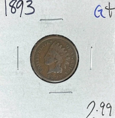 1893 INDIAN HEAD CENT ~ GOOD+ ~NICE COIN~