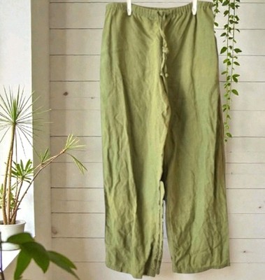 Ecolution Hemp Pants Green Wide Leg Romania Relaxed / M Casual Vacation