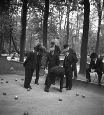 Boules players in the Luxembourg Gardens in 1934 in Paris Old Photo