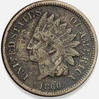 1860 1c Indian Head Cent Penny Copper Nickel  Very Good VG+ * ORIGINAL *