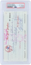 Willie Randolph New York Yankees Signed Check from April 6, 1978 - PSA 84942948