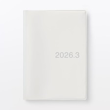 MUJI Monday-start Monthly/Weekly Planner, March 2026 Start, B6, White/Gray, 7641
