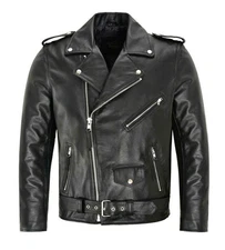 Mens Pu Leather Motorbike Biker Motorcycle Casual Jacket Punk Zip Belted Jackets