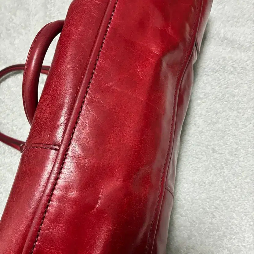 Prada Red Vitello Shine Tote/Shoulder Bag - Lightly Used thumbnail 11