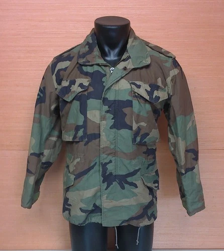 80's Era USGI M65 Woodland BDU Camo Cold Weather Field Jacket Sz X-Small Regular