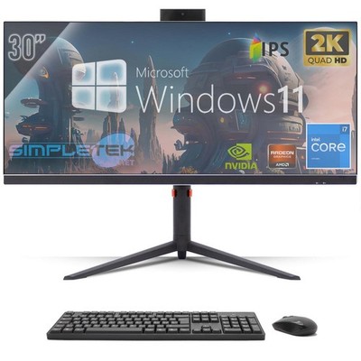 All In One 30'' Gaming 2K I7 Ram 8Gb Ssd 240Gb Rx550 4Gb Windows 11 Pro Aio Pc