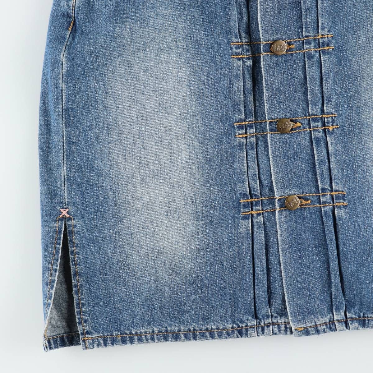 Used Lee Regular Fit Skort Mid Rise Front Open Denim Half-Length Tight Skirt... image 8