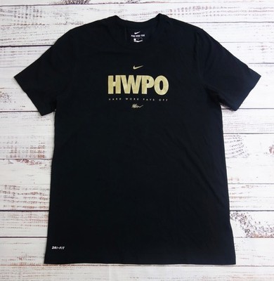 Nike HWPO MF Limited Edition Black Gold Dri-Fit T-Shirt Men Hard Work Pays Off L