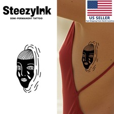 SteezyInk temporary tattoo Masked Mirage last upto 2 weeks 3 x 3 inch