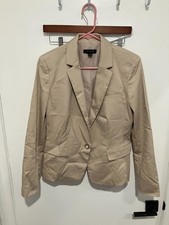 Ann Taylor Women's Tailored Single Button Blazer, Beige, Size 8