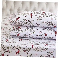 Ultra Soft 4-Piece 100 Turkish Cotton Flannel Sheet Set - King Cardinal