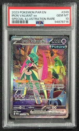 IRON VALIANT EX PSA 10 2023 POKEMON SV PARADOX RIFT #249/182 PAR EN SIR 8716