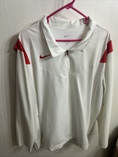 Nike 2X White/Red Quarter Zip Collared Pullover.  New Without Tags