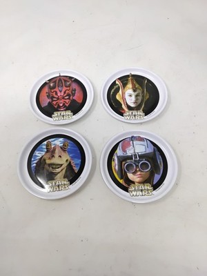 Zak Designs 4x Star Wars Episode 1 Untersetzer Phantom Menace 1991 Lucasfilm