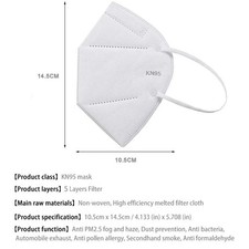 10/50 PCS N95 KN95 Mask Disposable Particulate Respirator Face Masks 5 Layers — image 2
