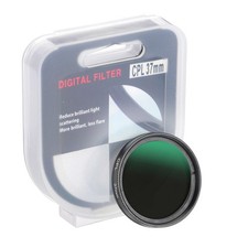 37mm Circular Polarizer Filter Camera Lens Filter with Len Cap Black