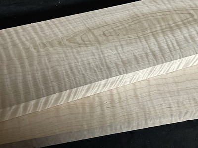 Curly Maple 1.12 x5.25 x27'' Tiger S4S Lumber Wood Matching SET 313