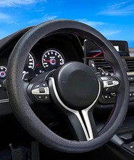 Soft Odorless Silicone Leather Steering Wheel Cover Universal 13 Color Black