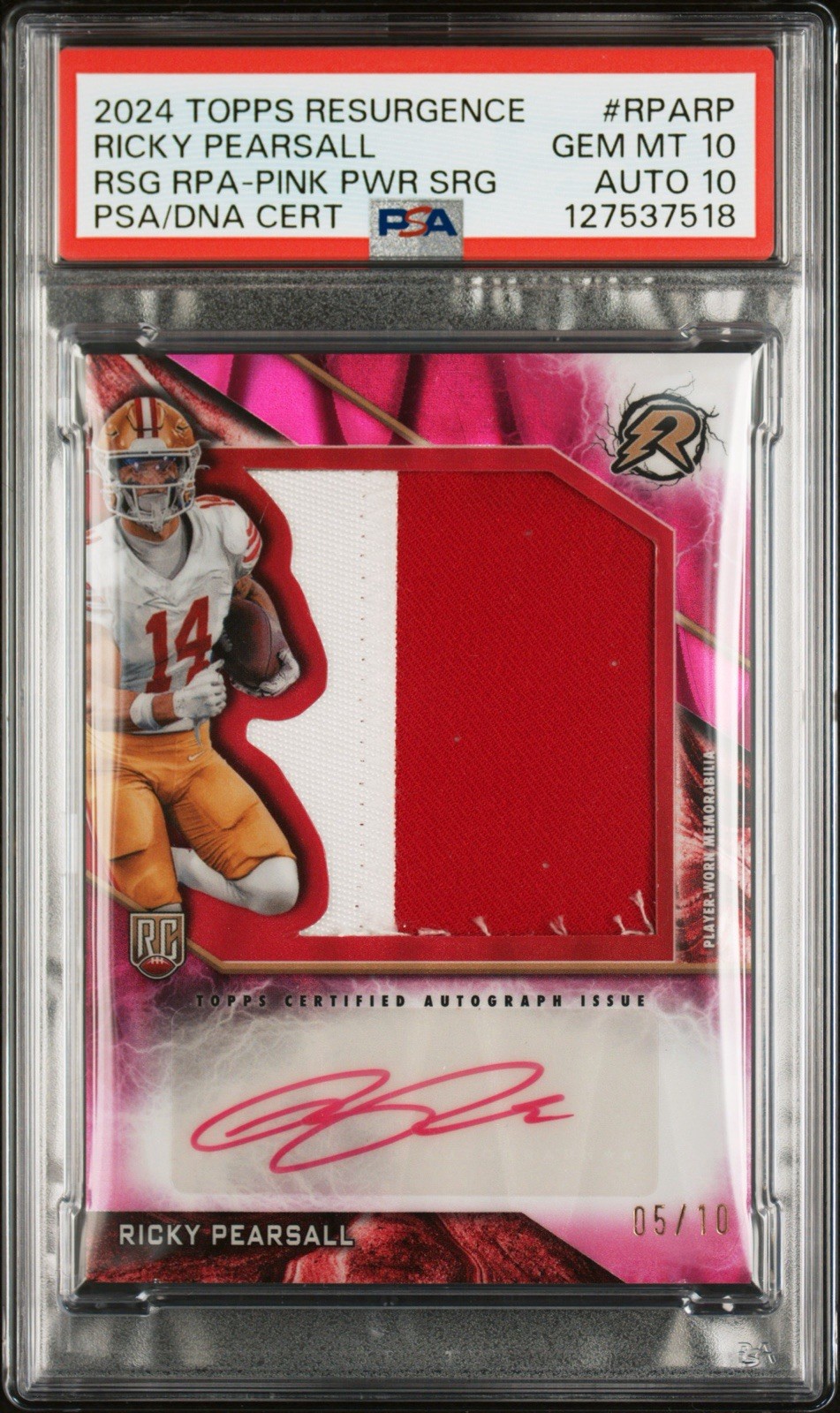 Ricky Pearsall Topps Resurgence Resurgence Rookie Patch Autographs #RPARP Pink Power Surge