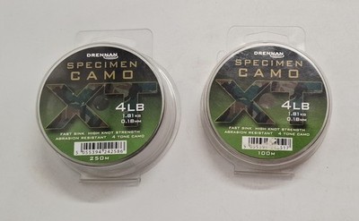 Drennan Specimen Fishing Line Camo Monofilament Carp Fast Sinking 100m 300m 4lb