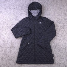 The North Face Thermoball Jacket Girls Medium Hooded Quilted Black Insulated GUC