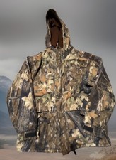 VTG Cabela's Mens USA Made Dry Plus Camo Hooded Hunting Jacket Size L/XL